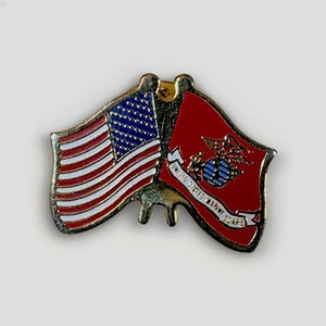 Vintage United States Flag Marine Corps Enamel Military Armed Forces Lapel Pin